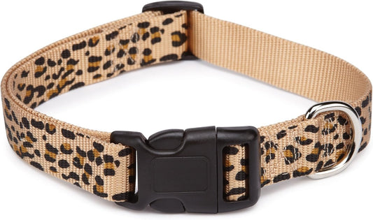 Cheetah-Print Nylon Dog Collar, 10–16 Inch