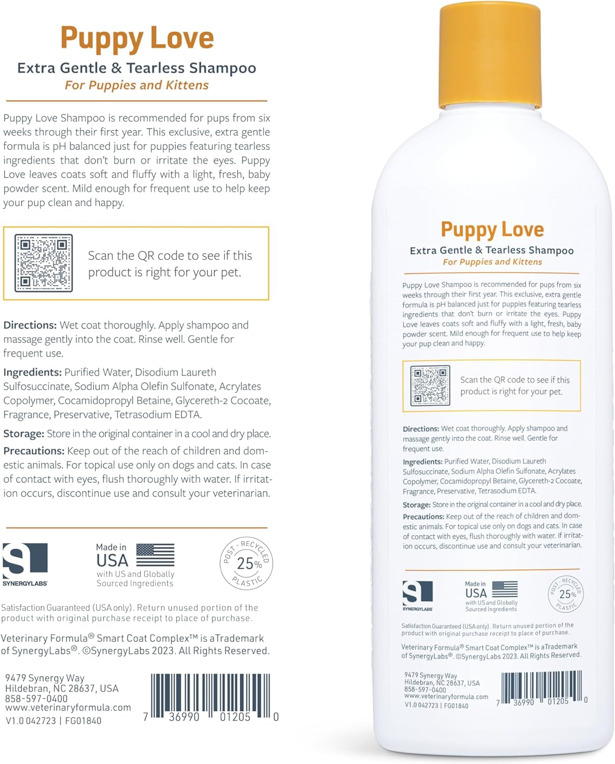 Smart Coat Complex Puppy Love Extra Gentle Tearless Shampoo, 17 Fl Oz – for Pups over 6 Weeks – with Fresh Scent, Long-Lasting Clean – Won'T Dry Out Delicate Skin