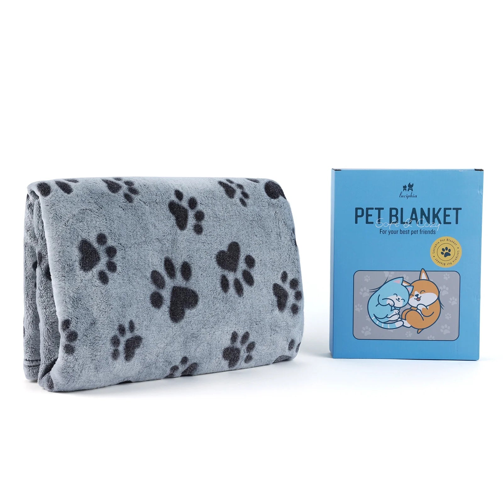 Dog Blanket for Large Dogs Fleece Puppy Blanket Washable Dog Blankets for Bed Couch Protection with Cute Paw Print Pet Puppy Cat