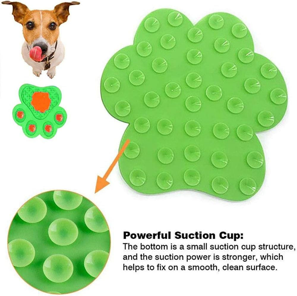 Dog Licking Mat for Anxiety Peanut Butter Slow Feeder Dog Bowls Dog Licking Pad with Strong Suction to Wall for Pet Bathing,Grooming,And Dog Training B08GPRF8SH (Green-Mat)