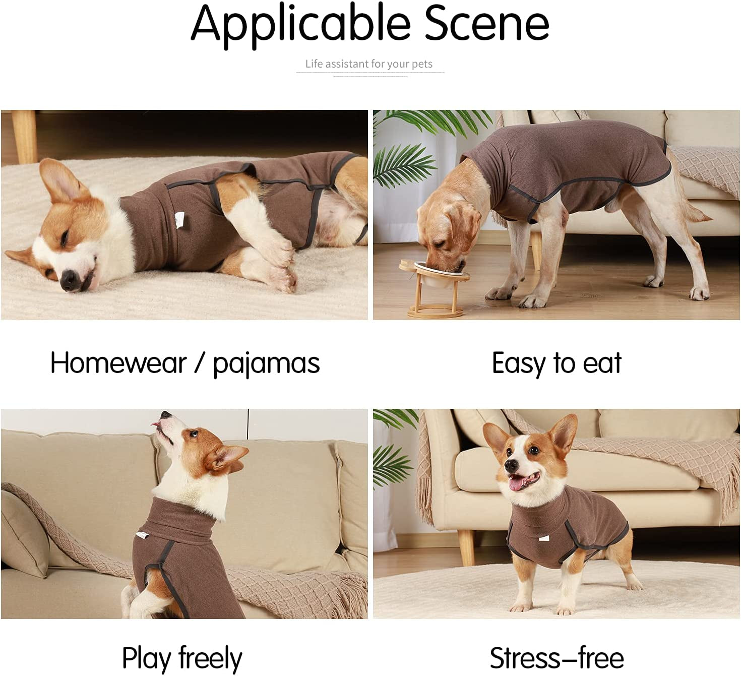 Dog Sweater Pullover Cold Weather Vest for Dogs Dog Sweatshirt Dog Jacket for Indoor and Outdoor Use (Small, Brown)