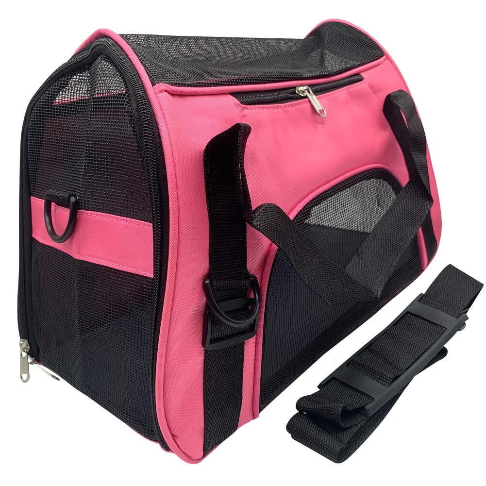 Cat Carrier Soft Pet Carrier,Pet Carrier Airline Approved Cat Carriers & Dog Carriers for Small Dogs,Breathable Mesh Travel Portable Bag & Pet Carrier for Cat,Pink