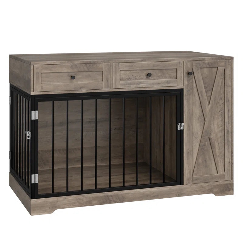 Ansel 47.2" Dog Crate Furniture with Drawers