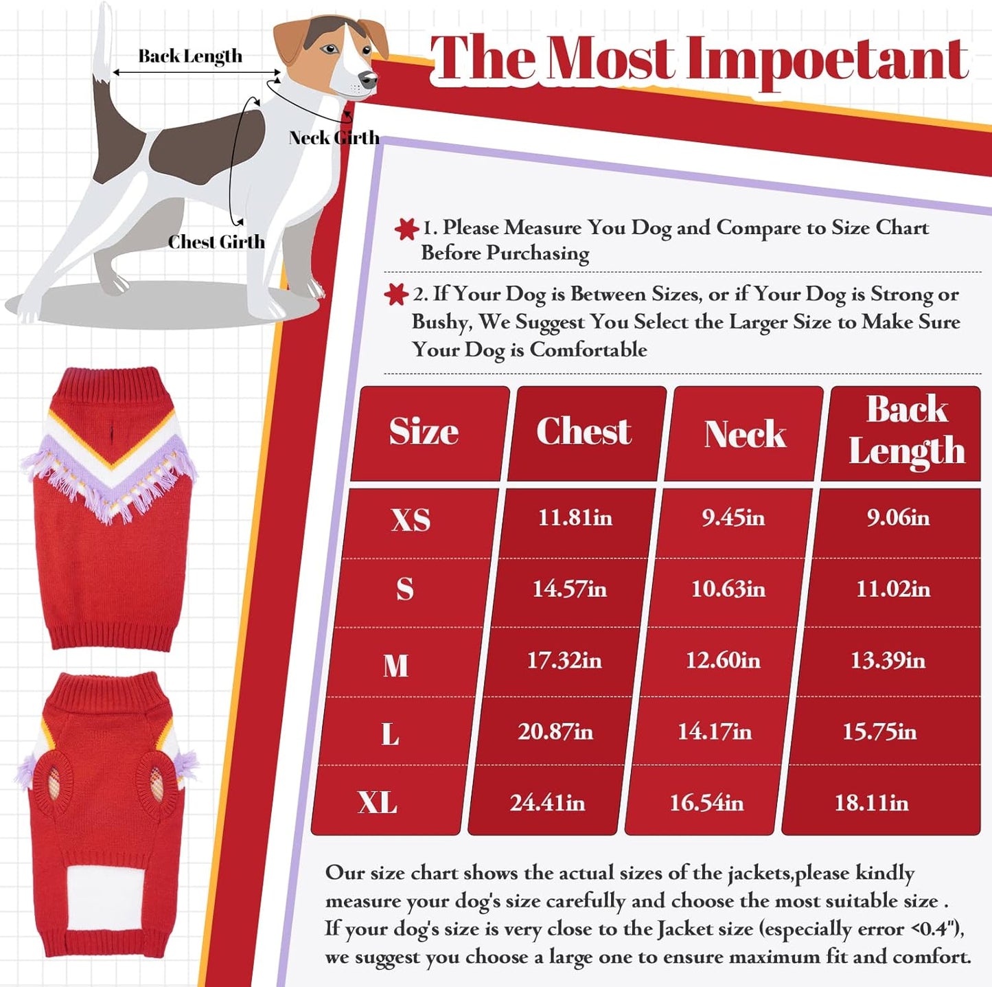 Pet Dog Sweater Knitwear, Winter Warm Dog Sweaters Turtleneck Puppy Clothes for Christmas, Classic Small Dog Apparel Accessories with Leash Hole for Male/Female Small Medium Large Size Dogs