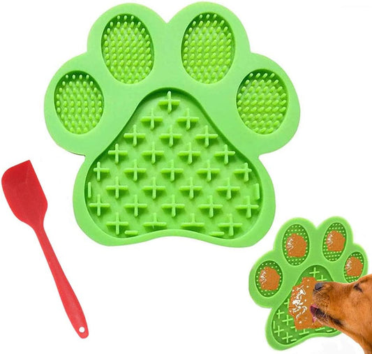 Dog Licking Mat for Anxiety Peanut Butter Slow Feeder Dog Bowls Dog Licking Pad with Strong Suction to Wall for Pet Bathing,Grooming,And Dog Training B08GPRF8SH (Green-Mat)