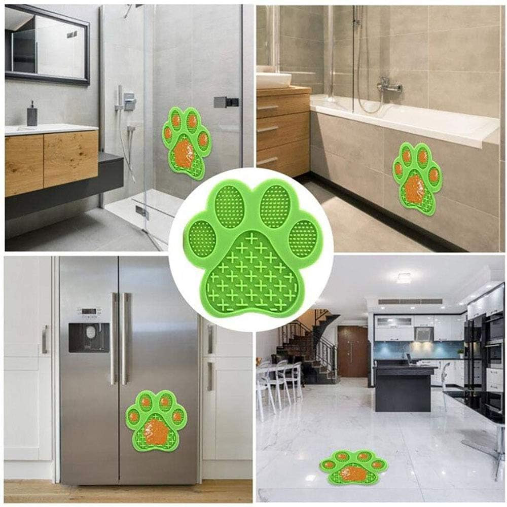 Dog Licking Mat for Anxiety Peanut Butter Slow Feeder Dog Bowls Dog Licking Pad with Strong Suction to Wall for Pet Bathing,Grooming,And Dog Training B08GPRF8SH (Green-Mat)