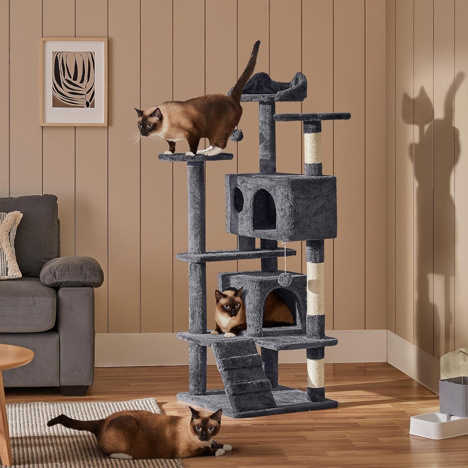 54In Cat Tree Tower Condo Furniture Scratch Post for Kittens Pet House Play