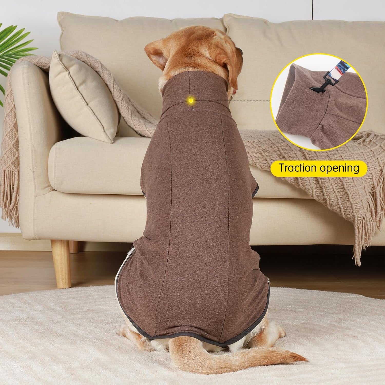 Dog Sweater Pullover Cold Weather Vest for Dogs Dog Sweatshirt Dog Jacket for Indoor and Outdoor Use (Small, Brown)