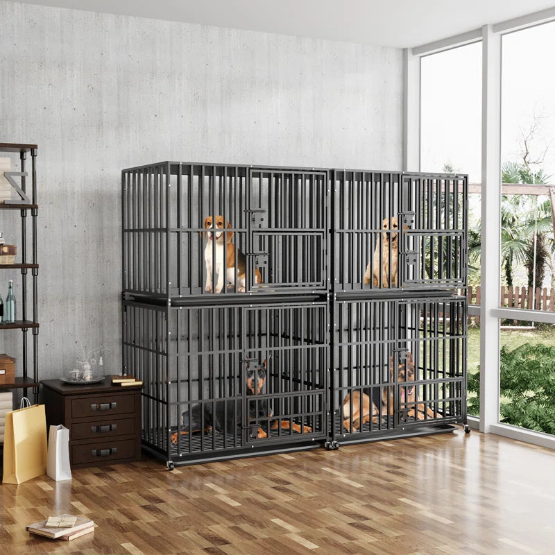 Stackable Heavy Duty Square Tube Dog Cage