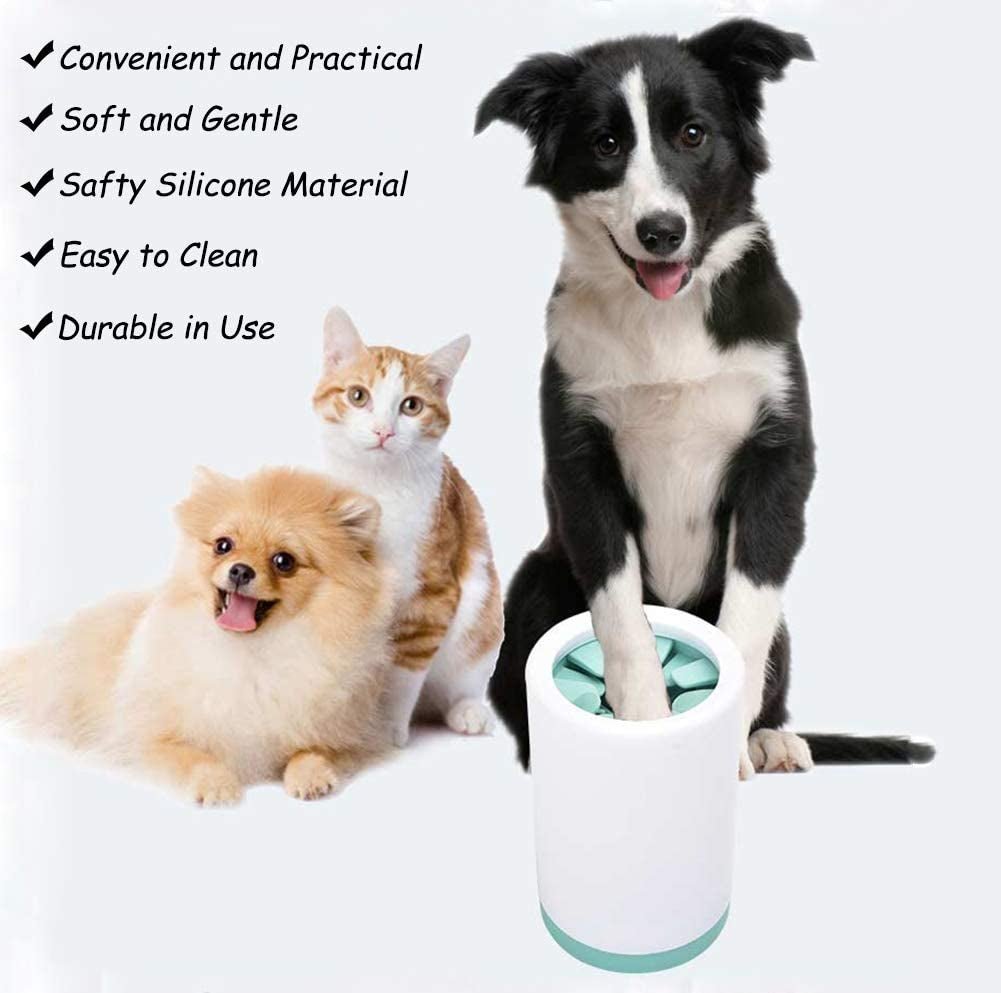 Portable Paw Washer Cup for Small/Medium Dogs and Cats - Muddy Foot Cleaner, Green